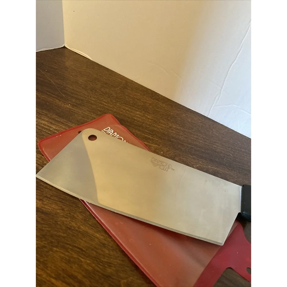 New Diamond Cut Butchers Meat Cleaver Knife Stainless‎ Steel 5 3/4